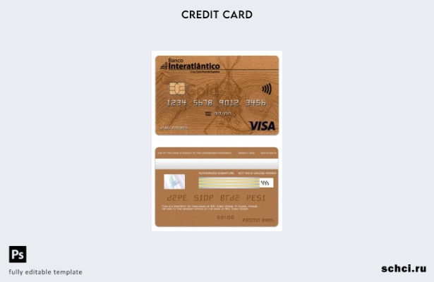цифровая загрузка шаблона золотой карты Visa Banco Interatiantico банка Кабо Вер
